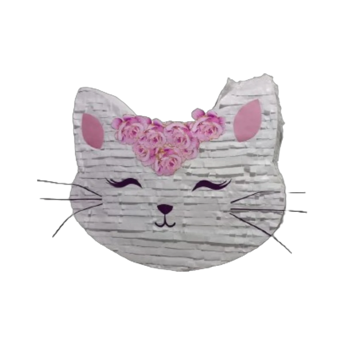 Cat with Pink Flower Crown Piñata – Cat Birthday Party Piñata