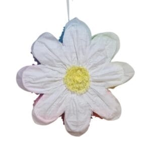 Daisy Piñata with Rainbow Edges – Floral Birthday Party Piñata