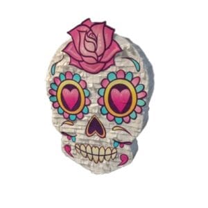 Girly Mexican Skull Piñata – Day of the Dead Fiesta Party Piñata
