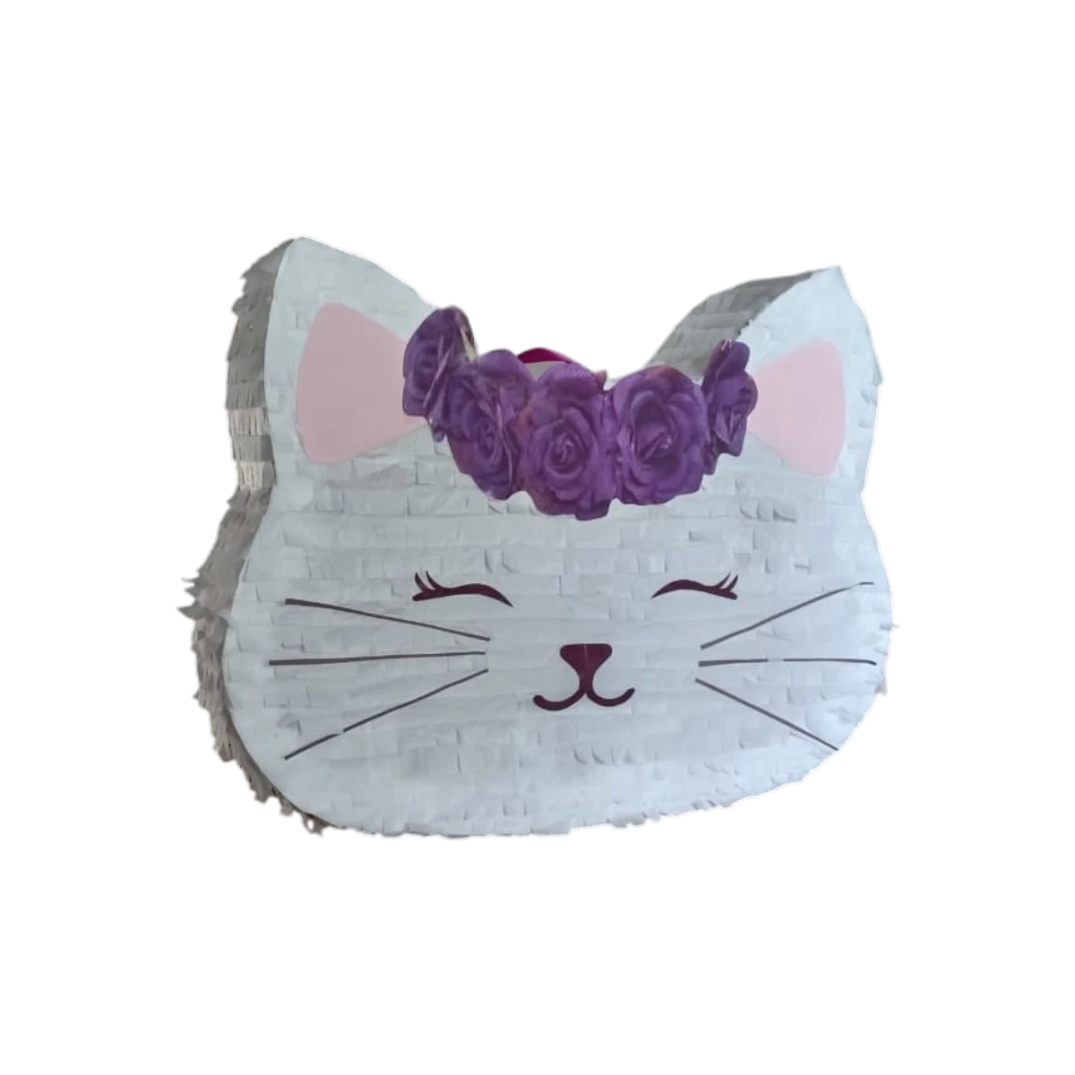 Kitty Cat with Purple Flower Crown Piñata – Cat Birthday Party Piñata - Image 2