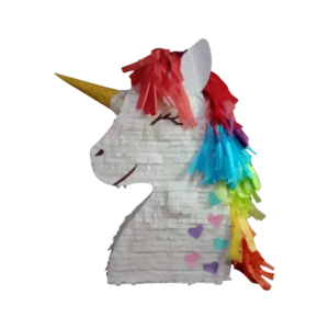 Unicorn Face Piñata with Rainbow Hair – Unicorn Birthday Party Piñata